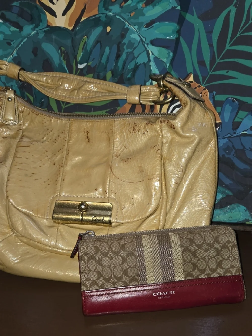 Coach Tan Leather Hobo Bag with Gold Hardware